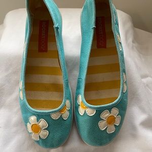 Rocket Dog Pierre Turquoise Canvas Daisy Flats